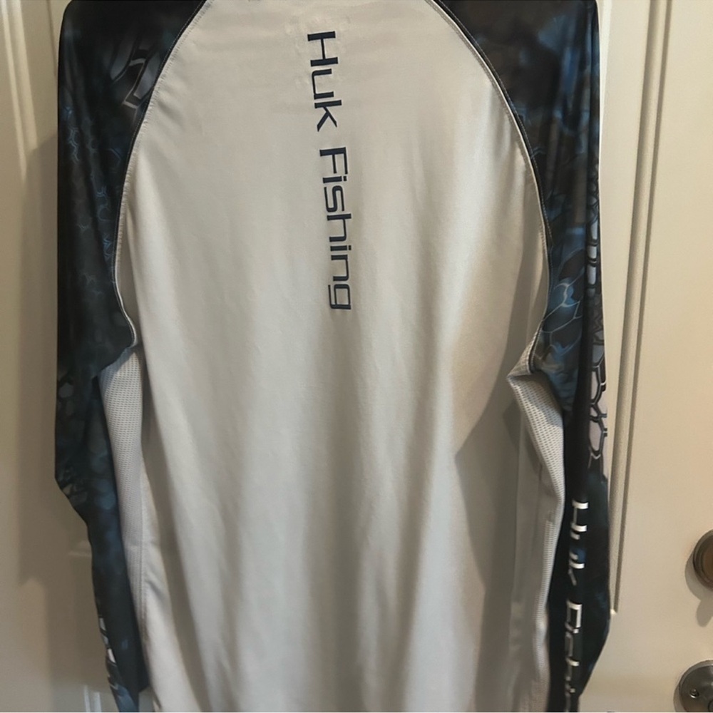 Huk Performance Fishing Shirt with Patterned Sleeves